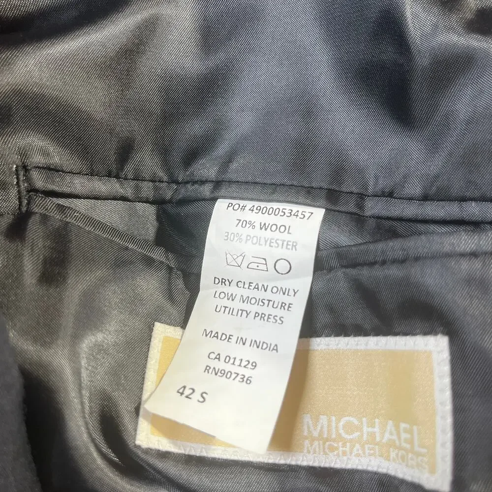 MICHAEL Michael Kors Blazer Mens‎ 42S Navy Blue Wool Blend Two-Button Lined